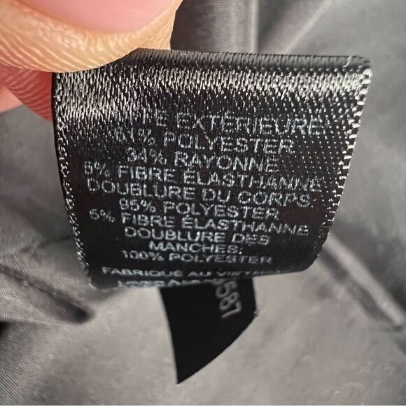 Vintage Express Plaid Elbow Patch Blazer Womens 12 Gray/Black Academia Y2K - Picture 8 of 8